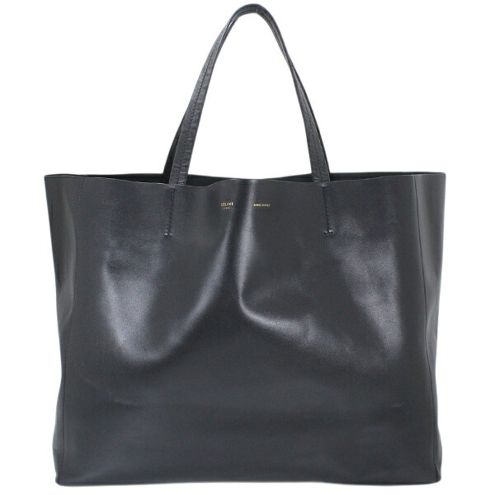 Celine Horizontal Cabas Tote Bag, Shoulder Black Soft Leather, Women's, 16611...